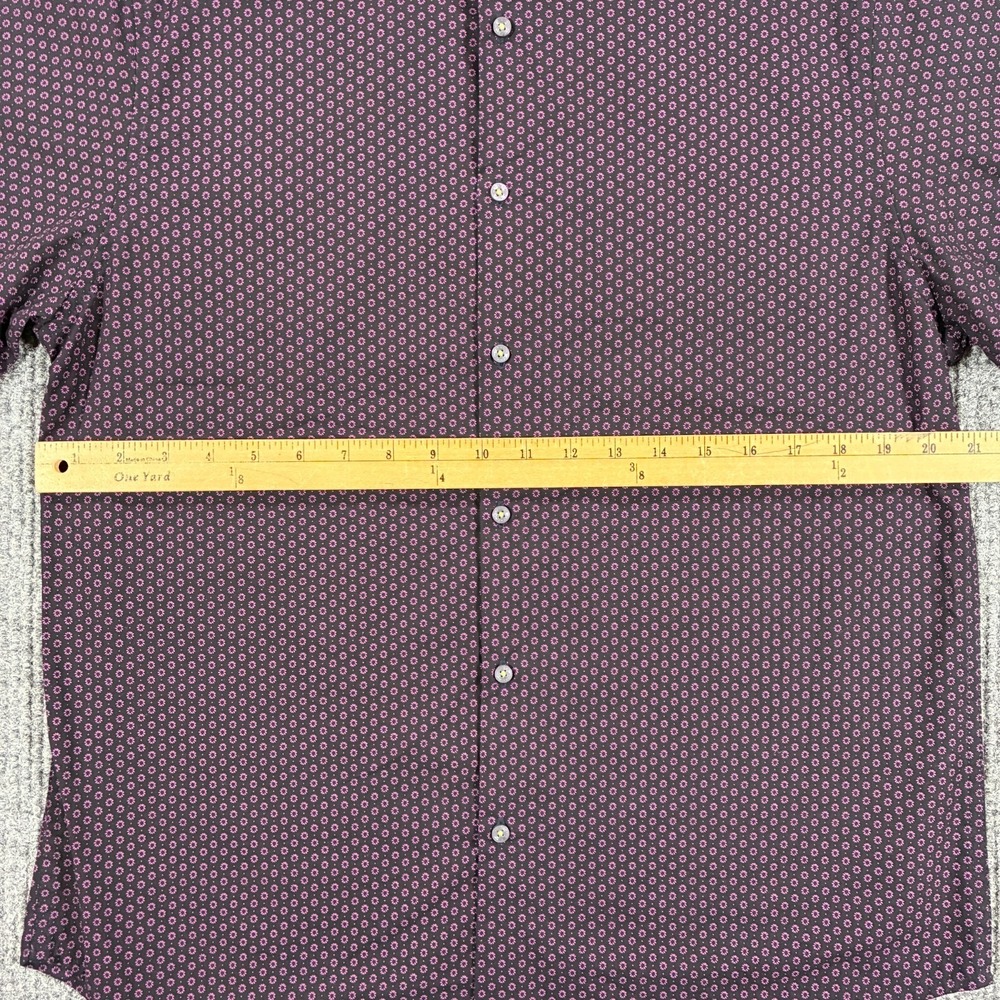 Denim & Flower Ricky Singh Mens Large Slim Fit Button Up Shirt Purple Floral - Picture 6 of 9